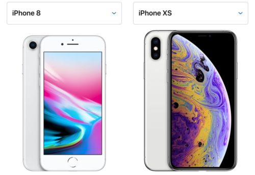 「iPhone 8」と「iPhone XS(10S)」のデザインの違い